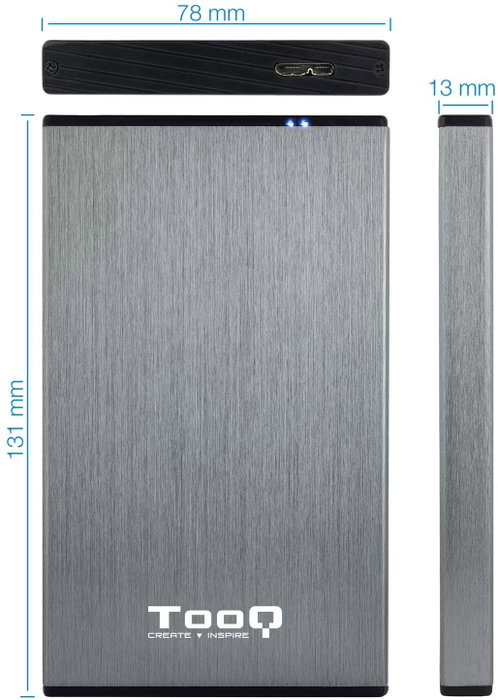 TOOQ TQE-2527G Caja Externa para Disco Duro 2.5'' SATA USB 3.1 Gen 1 Gris TOOQ TQE-2527G Caja Externa para Disco Duro 2.5'' SATA USB 3.1 Gen 1 Gris